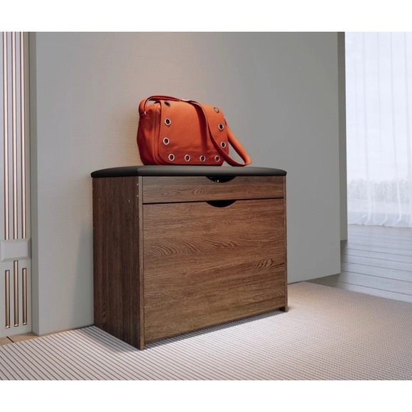 3-Tier Shoe Storage Cabinet w/ Doors - Space-Saving Multi-Shelf Organizer - Picture 5 of 9